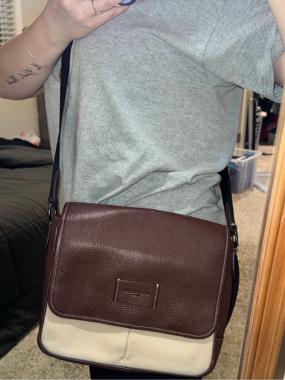 Coach Crossbody/Messenger Sprint Map Bag 25 Brown/Cream